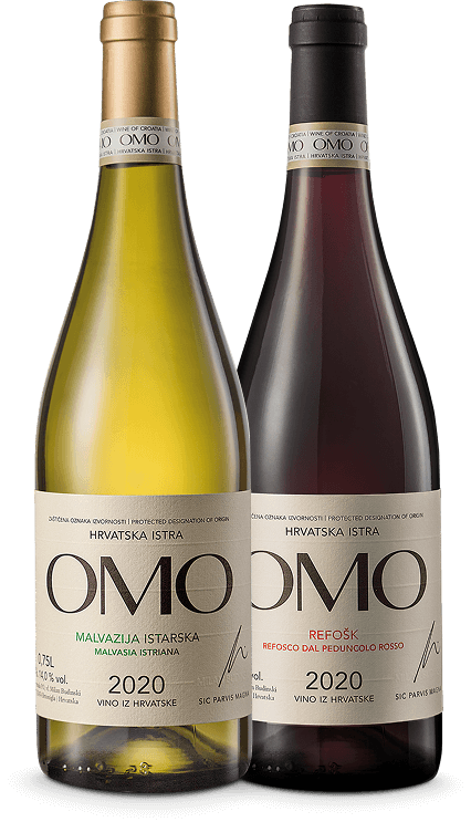 OMO Malvazija Istarska i Refošk - boce vina